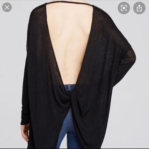 Free People Open Back Black Sweater